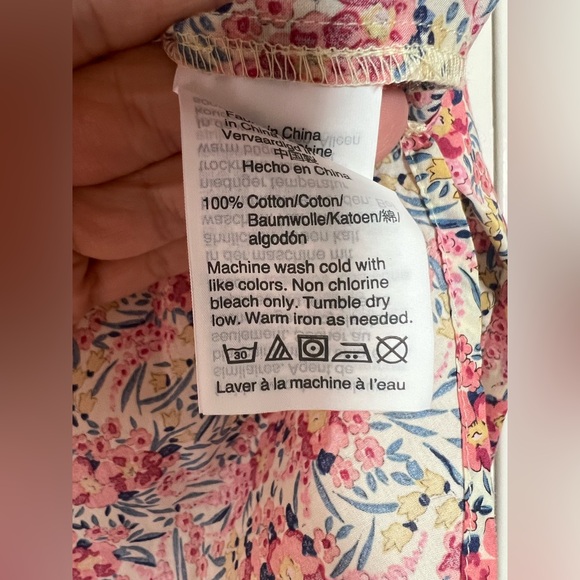 J Crew x Liberty London Fabric Popover Shirt Swirling Petals Floral Pink Size 00 - Picture 8 of 9